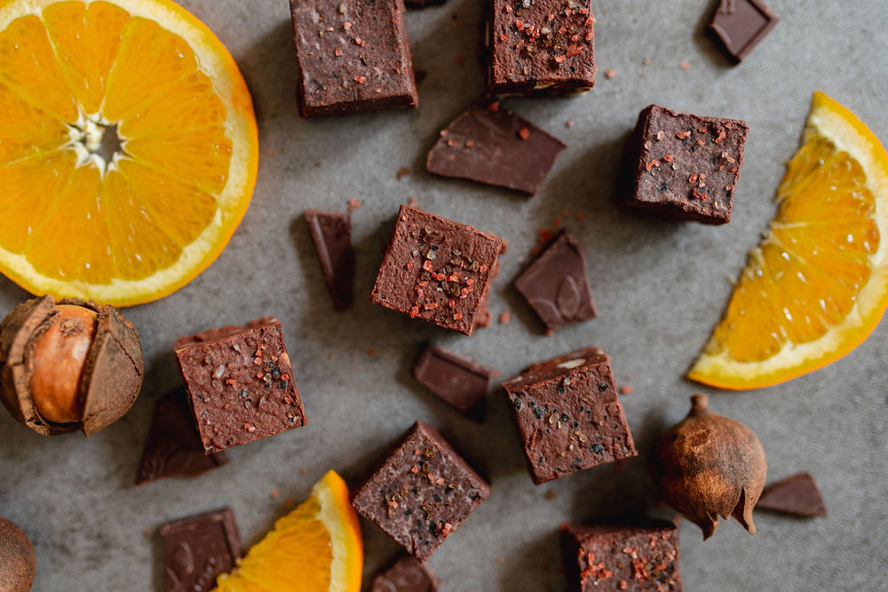 WHOLESALE - Sunset Dark Chocolate Coconut Fudge w/ Macadamia Nuts - Farm to Fudge Maui