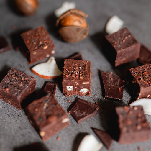 WHOLESALE - Signature Dark Chocolate w/ Macadamia nuts - Farm to Fudge Maui