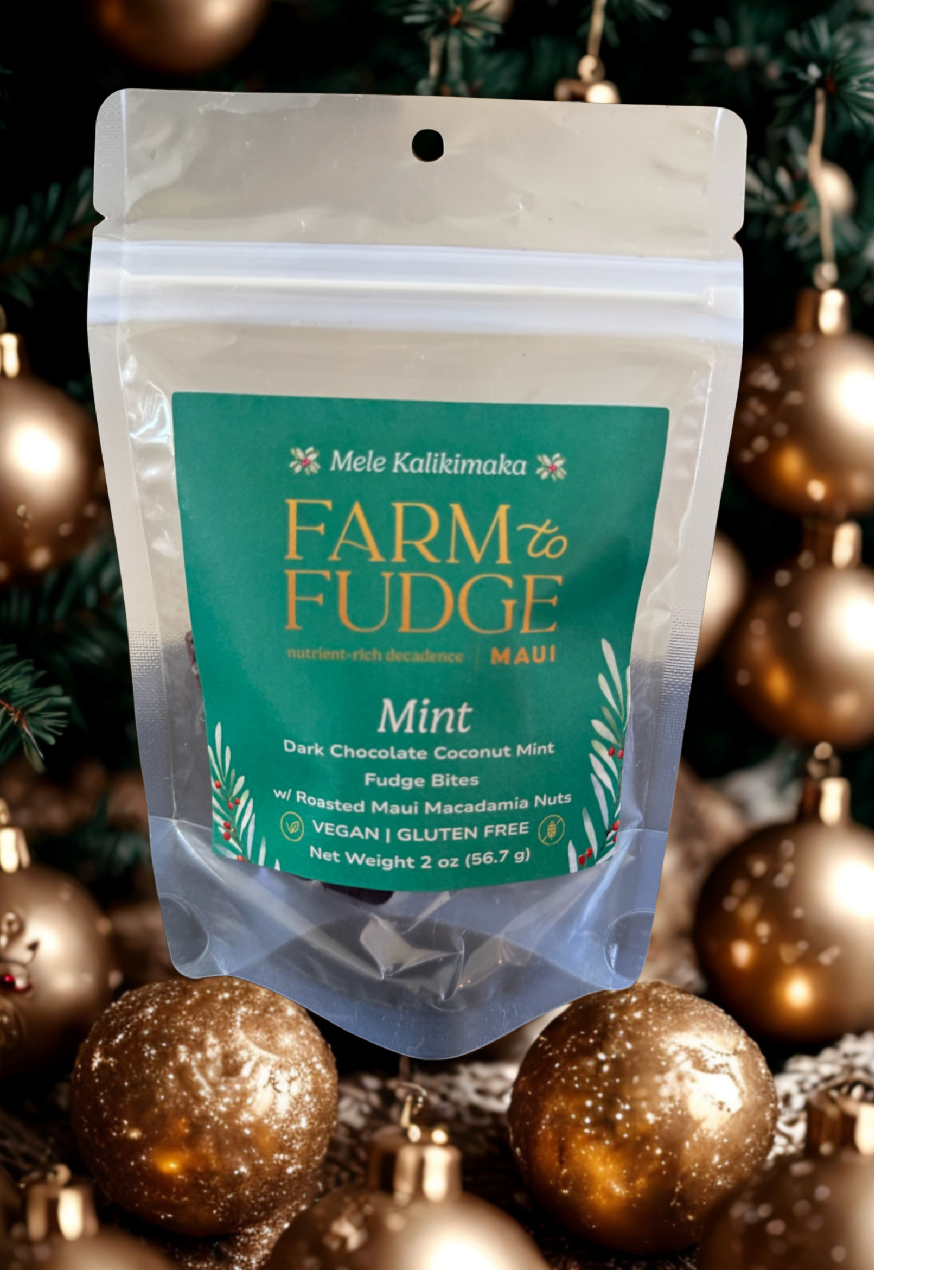 Mint Vegan Fudge Bites 4 pc box – Farm to Fudge Maui