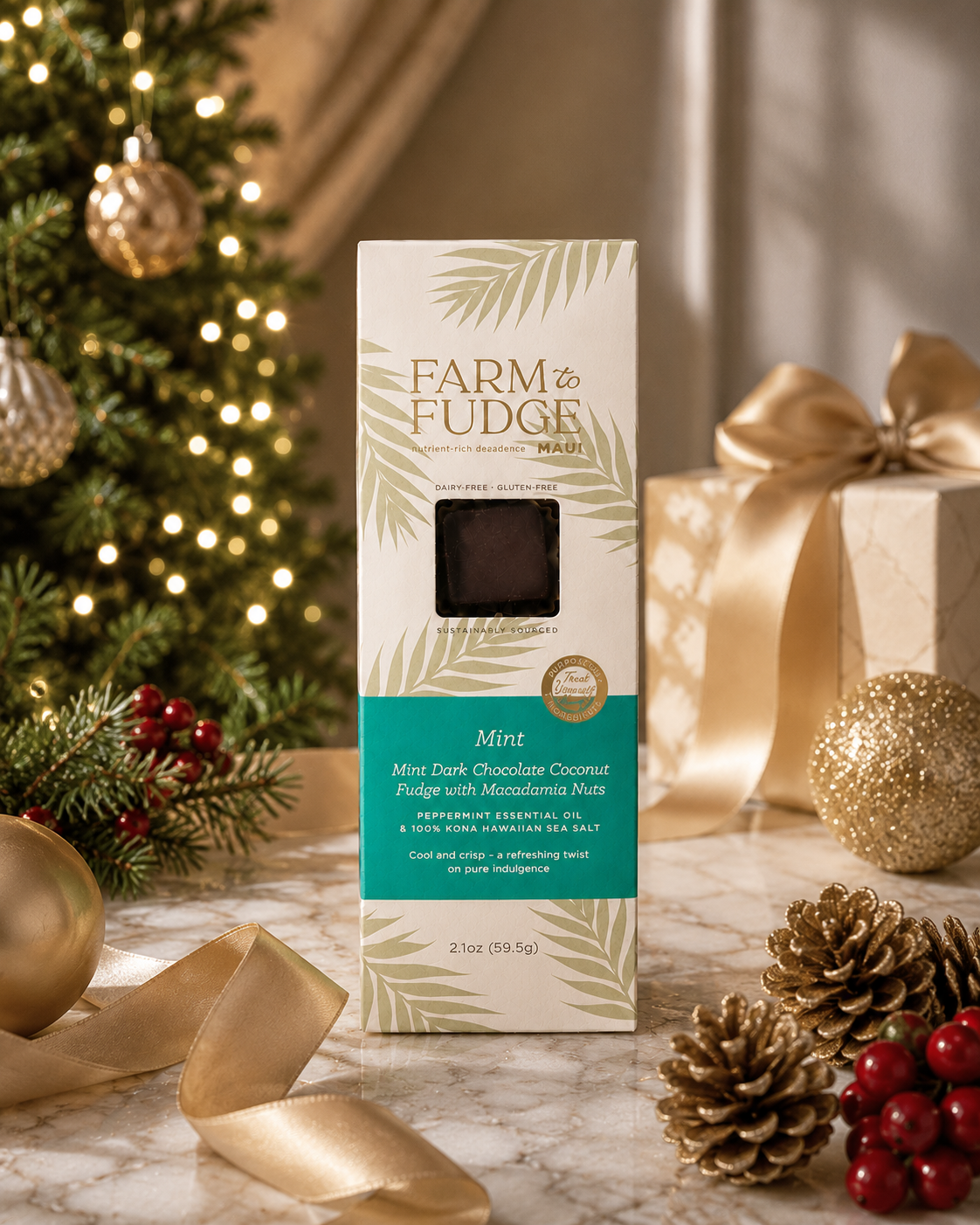 Holiday mint fudge