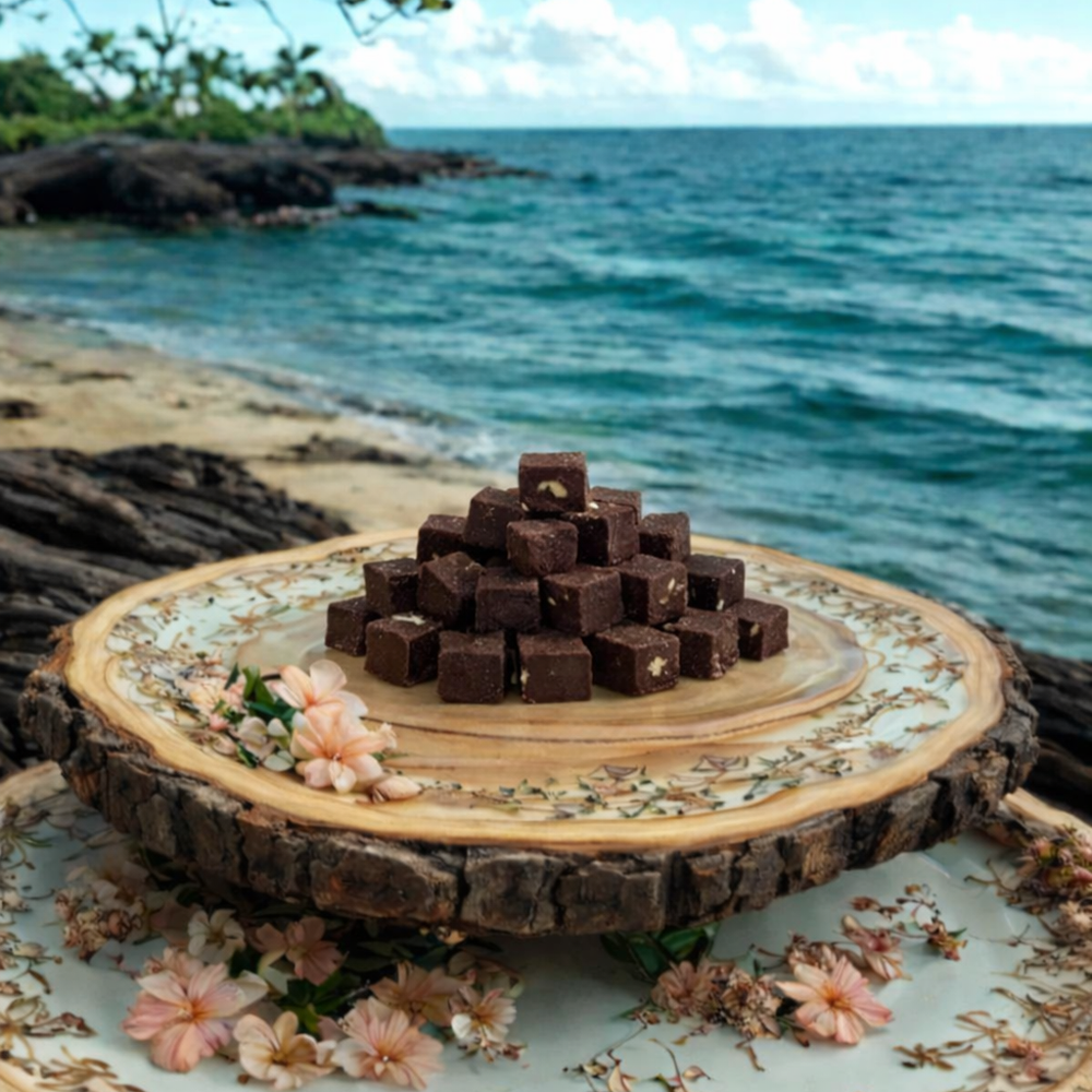 Java Dark Chocolate Coconut Dairy-Free Fudge Bites w/ Macadamia Nuts