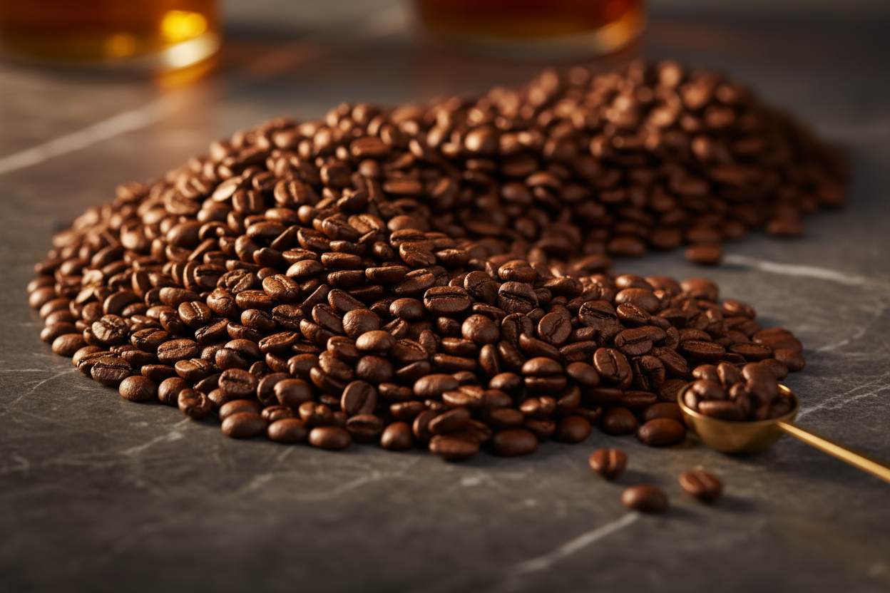 better photo with coffee beans make it look luxury