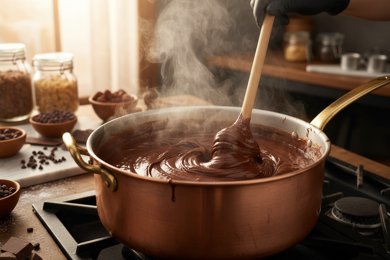 image of fudge being made